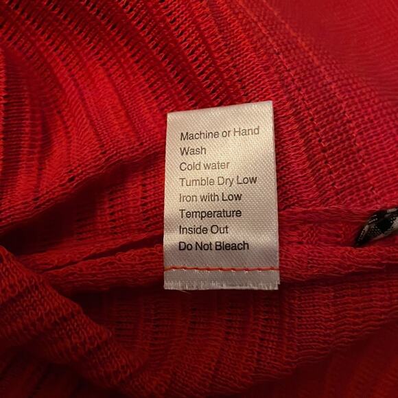 Ming Wang Poppy Red Gingham Trim Zip Front Long Sweater Jacket Womens S new nwt - Picture 13 of 16